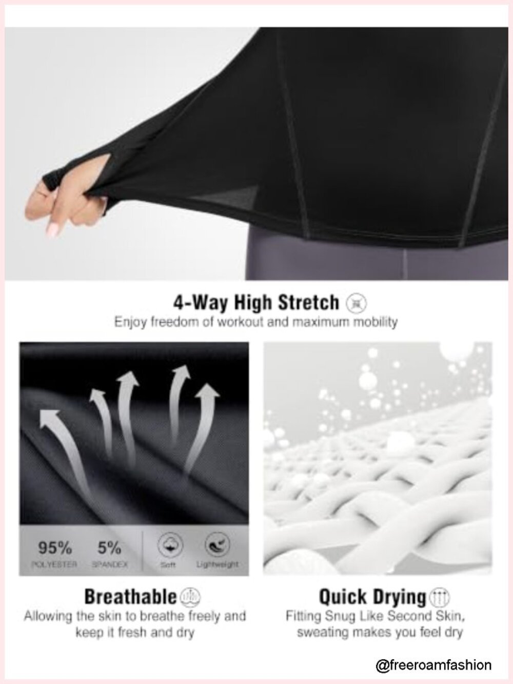Women's UPF 50+ Long Sleeve Compression Shirts 4-Pack, Quick Dry Athletic - Picture 4 of 6